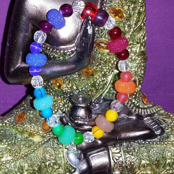 TDD Custom Made One Size Fits Most Chakra (#1578) Yoga Bracelet - Picture 1 of 4